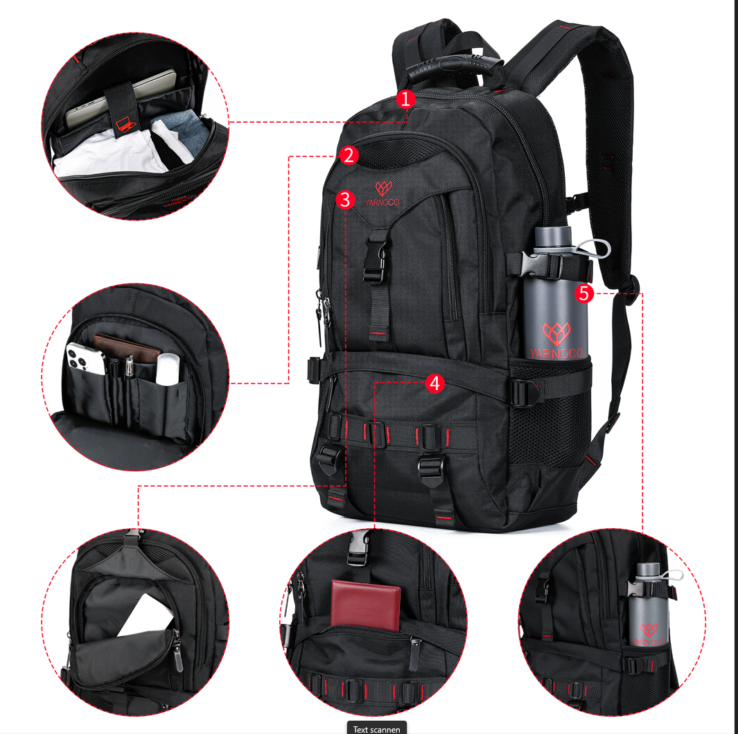 YARNOCO Laptop Rucksack 30 L